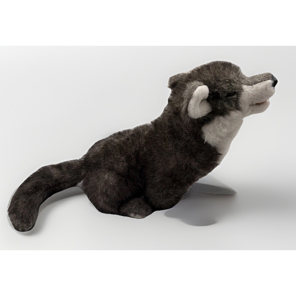 Cuddle Toys Douglas Howling Grey Wolf Plush Stuffed Animal 16" Tall Vintage 1987 - Picture 8 of 12
